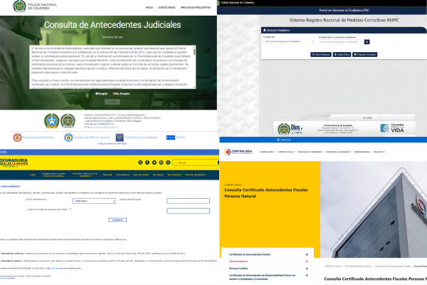 Antecedentes (Policia, Procuraduría, Contraloría)